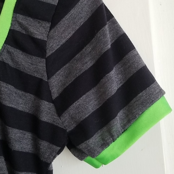 Handmade Psychobilly Punk Stripey Neon Shirt Heart - Picture 3 of 4